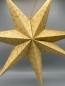Mobile Preview: Leuchtstern Weihnachtsstern Papier 7 Zacken gold gemustert Ornamente 60 cm